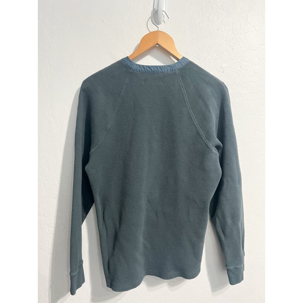 Everlane Henley Shirt Mens Large Blue Waffle Thermal Long Sleeve - Picture 3 of 5